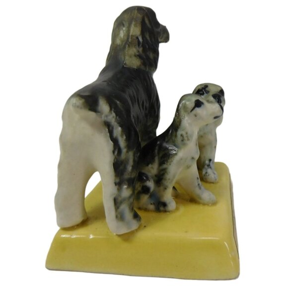 Vintage Spaniel Mom And 2 Babys Figurine 3" x 2.5" x 2" Made in Japan - Picture 3 of 6